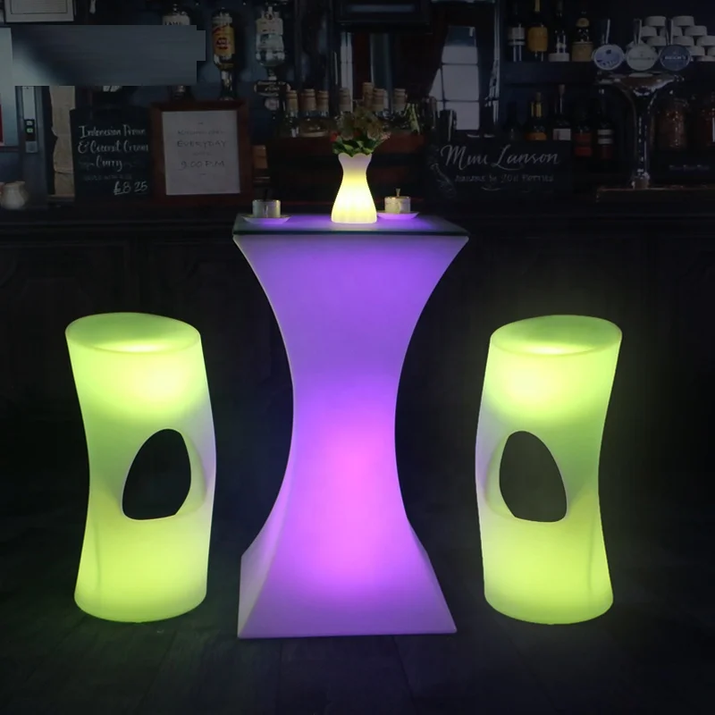 Popular Decoration Lighting Furniture Bar Cocktail LED Table