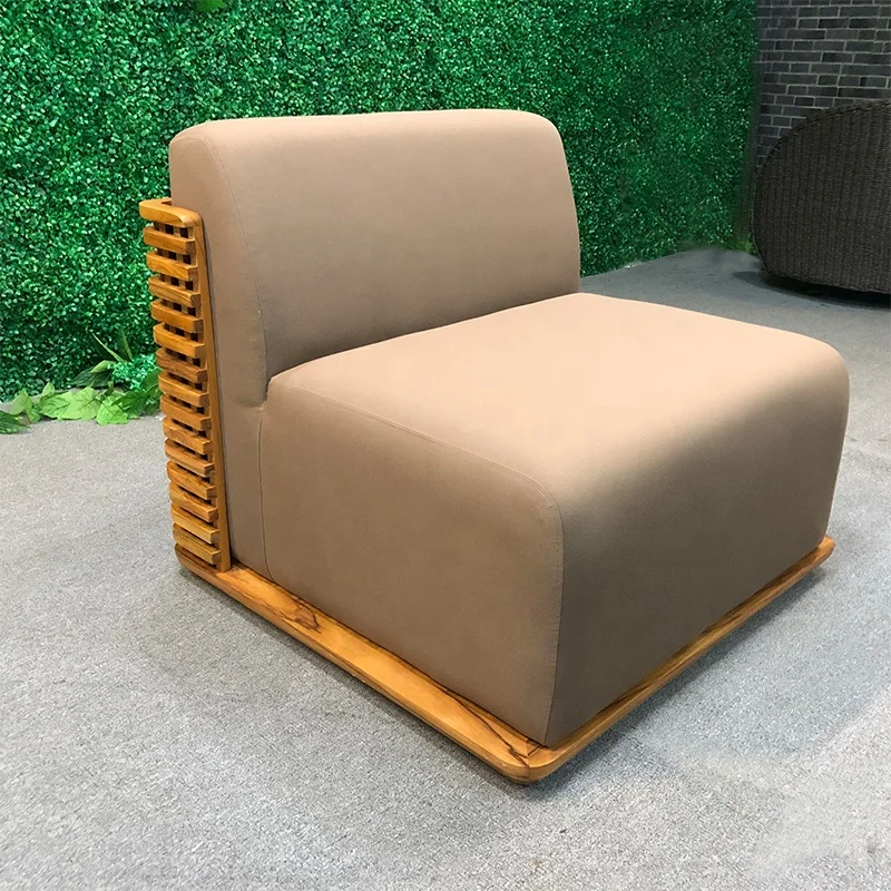 Luxury teak wood  Frame Patio Outdoor Furniture Garden Sofa Set Hotel Courtyard Outdoor Sofa teak sofa