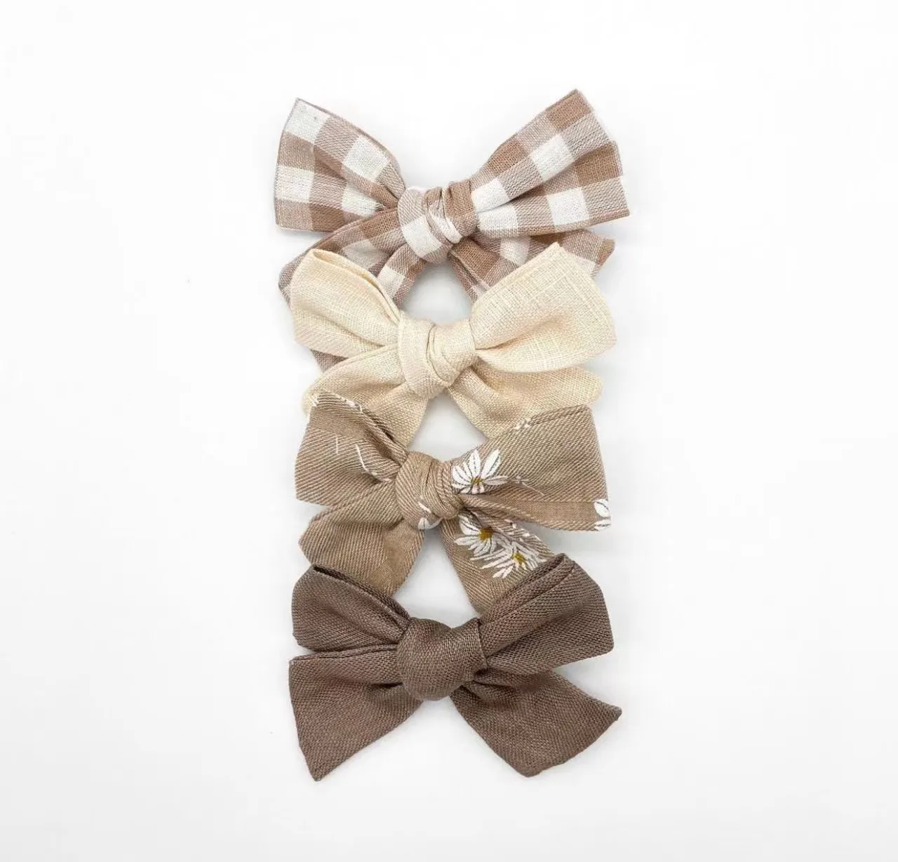 Недорогой бант для волос маленьких девочек ручной работы на заказ Детские банты льняные зажимы