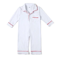 2022 Christmas sibling pyjamas matching embroidery knit fabric baby girls and boys sleepwear kids onesie pajamas