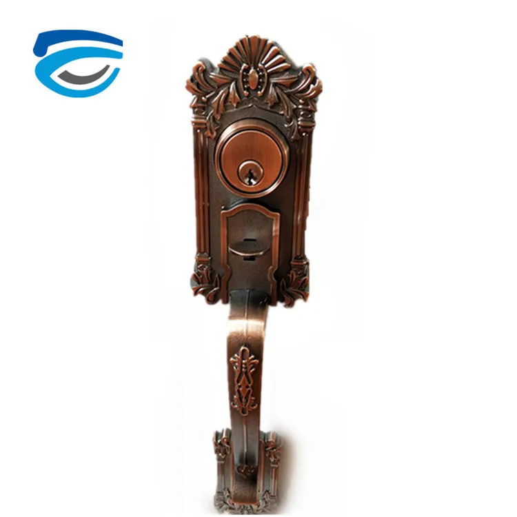 Interior Door Entrance Gate Handle Lever Brass Cylinder Mortise Lock