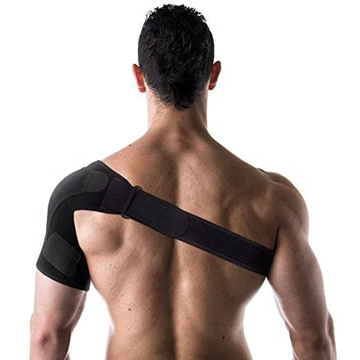 Orthopedic Back Brace Gym Sports Support Strap Wrap Black Free Sample Unisex Protective OS Sports  Shoulder Brace