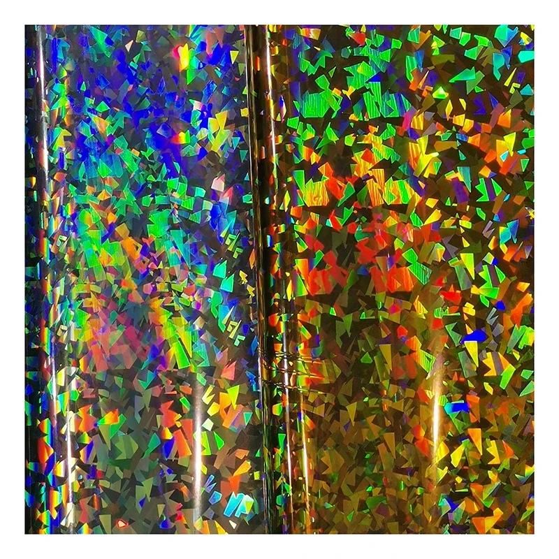 Hot sale colored gold broken glass thermal laser film for product packaging appearance