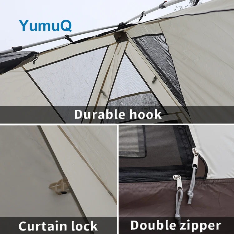 YumuQ Waterproof Camping Cotton Canvas Complete Adults Tipi Other Yurt Glamping Tent For Adults Packpacking