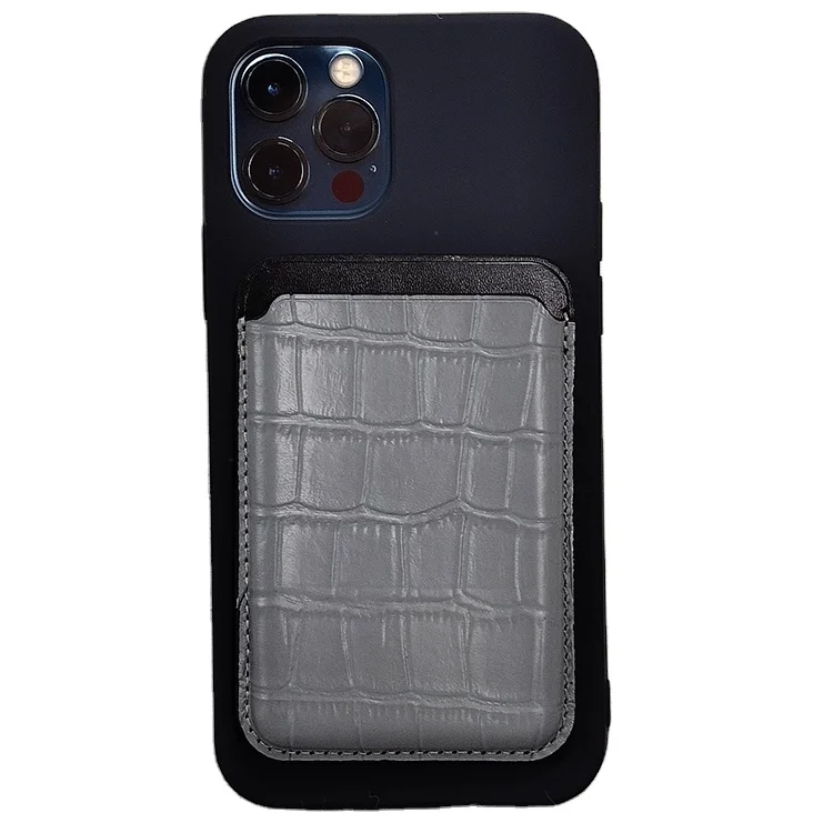 Hot selling magsafe embossed crocodile leather wallet phone case for iphone 12/13/14
