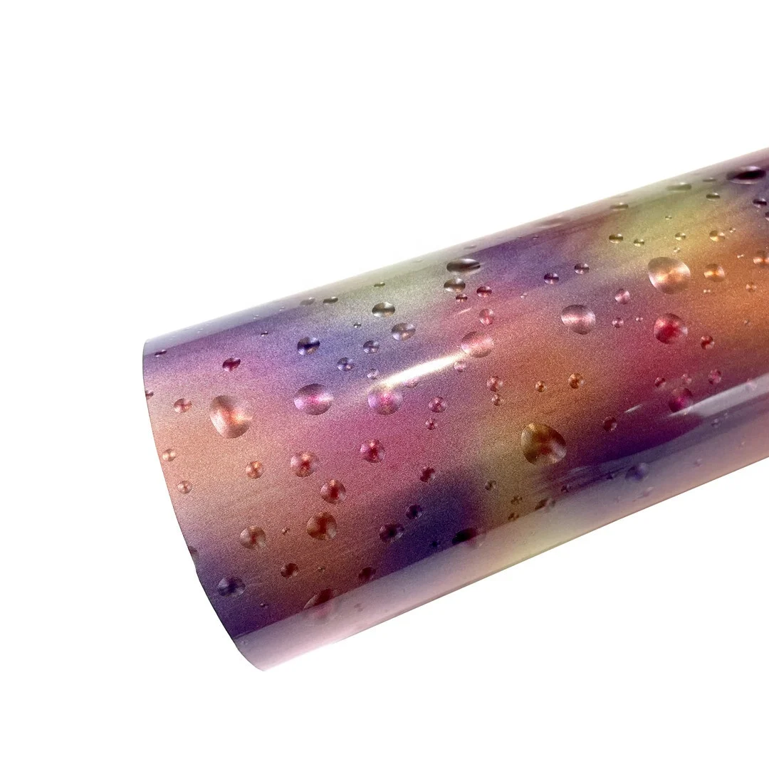 Wholesale Heat Transfer Vinyl  for t shirts, bags or shoes, Rainbow stereoscopic water droplets  , htv ,  TPU , Whole roll