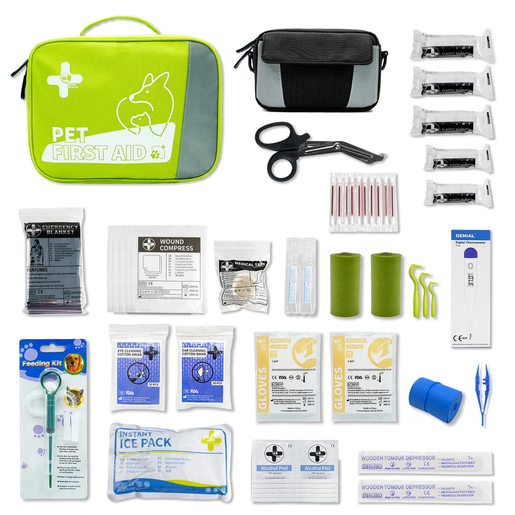 EMSRUN 91pcs Medical Supplies Portable Waterproof Survival Emergency Kids School Outdoor Home First Aid Kit