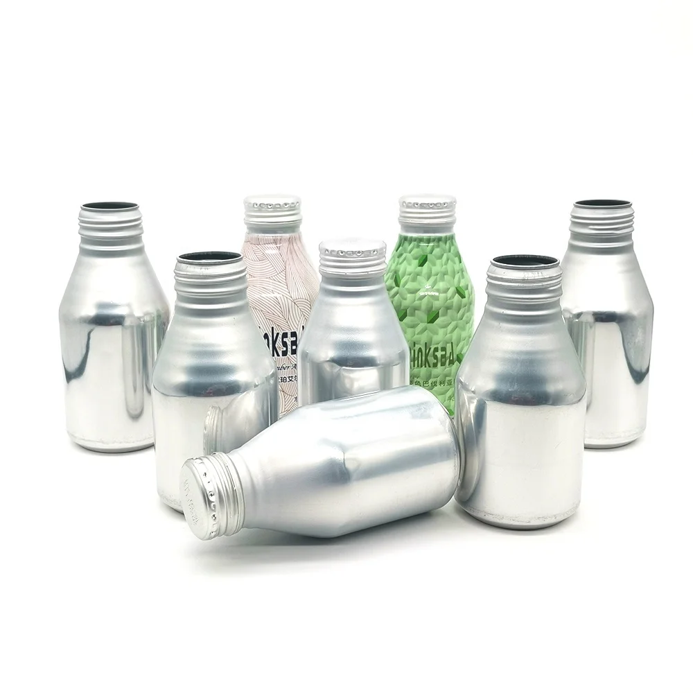 wholesale food grade 200ml 250ml 330ml 500ml recycled aluminum soft drinking bottle