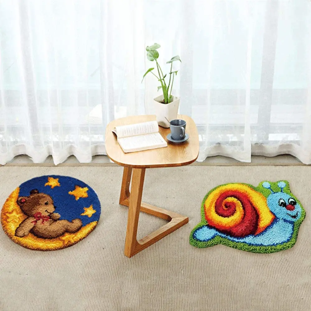 Wholesale carpet embroidery diy for kids mats hook rug, latch making kit