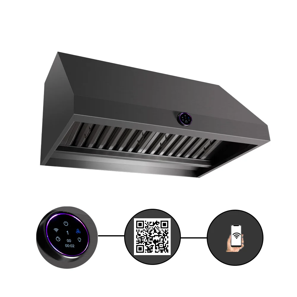 2024 Latest Electric Smart Kitchen Stainless Steel Housing Mobile Phone APP Controlled Range Hood for Household Use