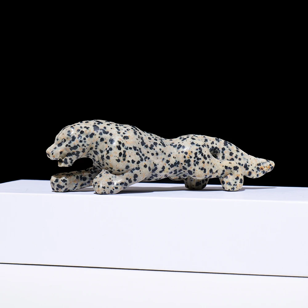 Hot selling wholesale crystal carving Spotted Stone Panther spiritual healing home decoration