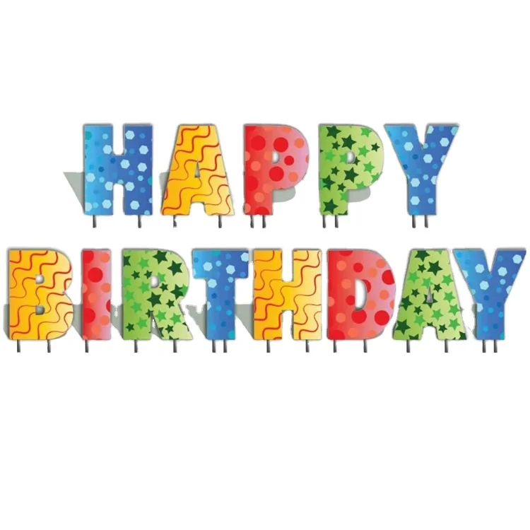 
The newest corrugated board happy birthday lawn sign happy birthday letters yard sign with stakes 