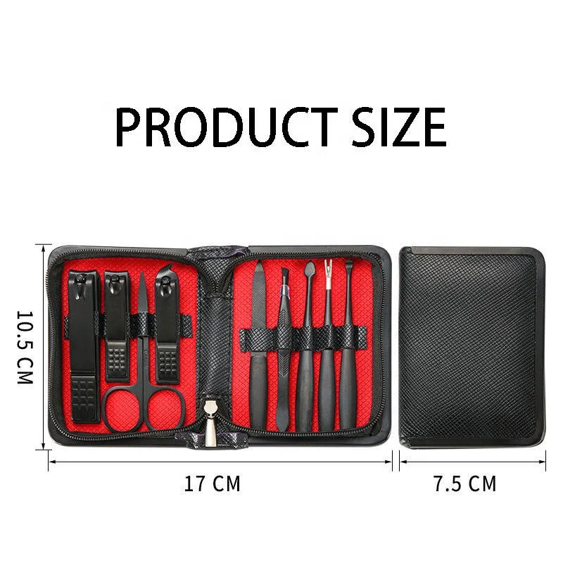 Manicure Set Professional Nail Clippers Kit Pedicure Care Tools- 9 pcs Stainless Steel Women Manicure & Pedicure Set