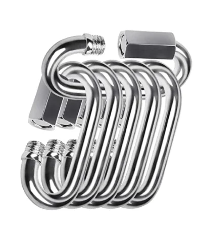304 stainless steel D-lock mountain clasp heavy duty repair chain pet key chain is ideal for outdoor travel equipment