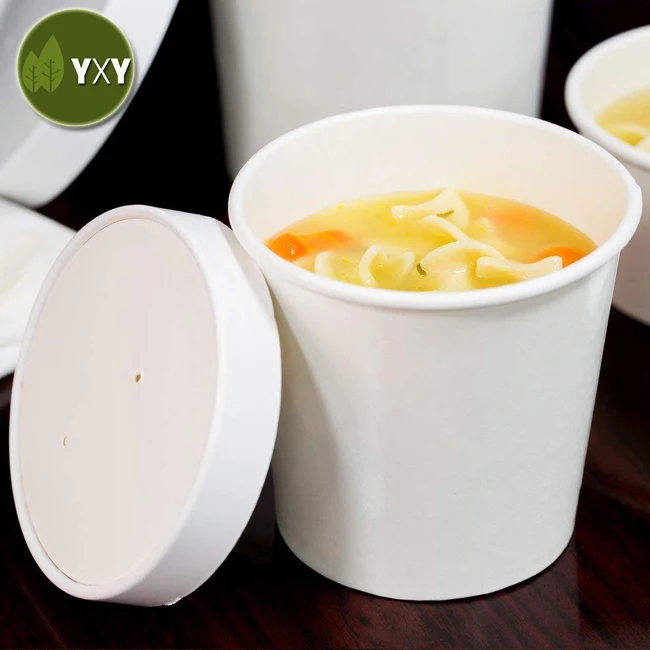 Get!!!  Take Away Disposable White Paper Soup Cup