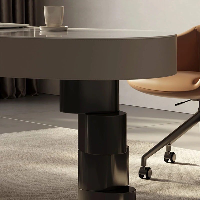 Office Desk Furniture Table Executive Luxury Home Design Modern L-Shaped Computer Desk Gold White Luxury Executive Ceo Desk