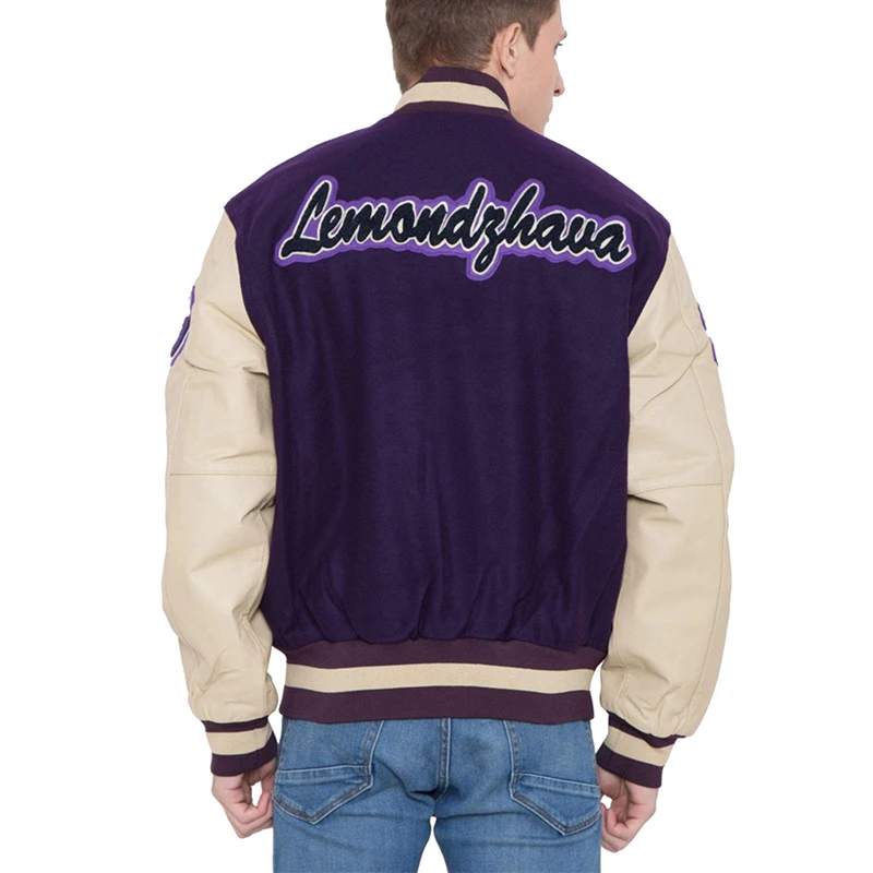 Wholesale custom logo baseball bomber mens letterman casaco veste jacke giacca varsity jacket