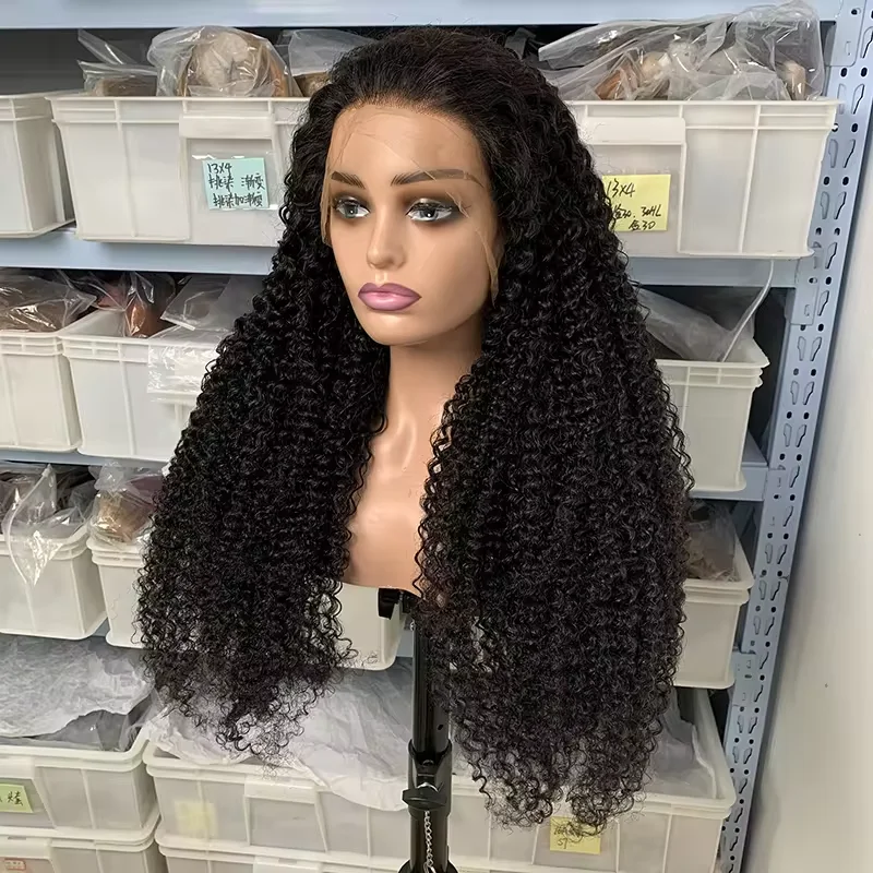100% Brazilian Human Hair 13x4 250 Density Transparent High-Definition Lace Wig 13x4 Lace Front Wig Deep Wave Style Long Length
