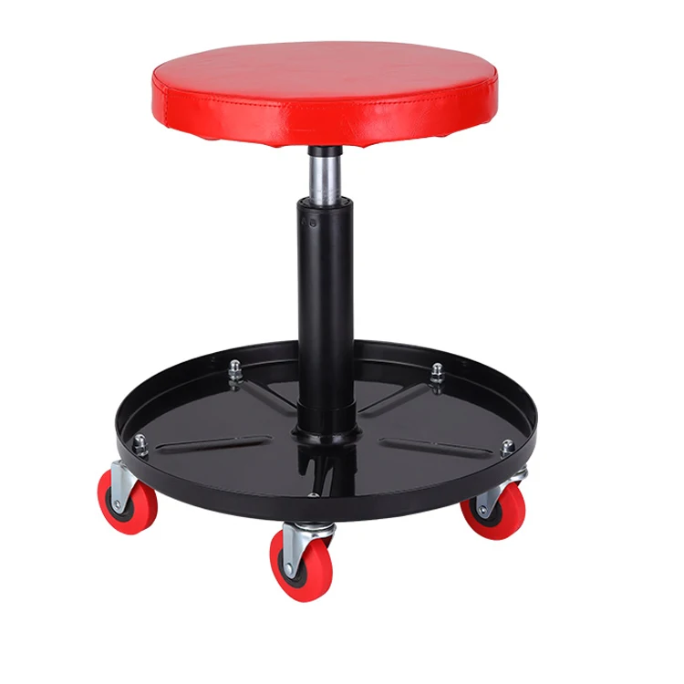 Car Repair Adjustable creeper Seat Workshop Round Creeper Stool with Additional Tool Tray