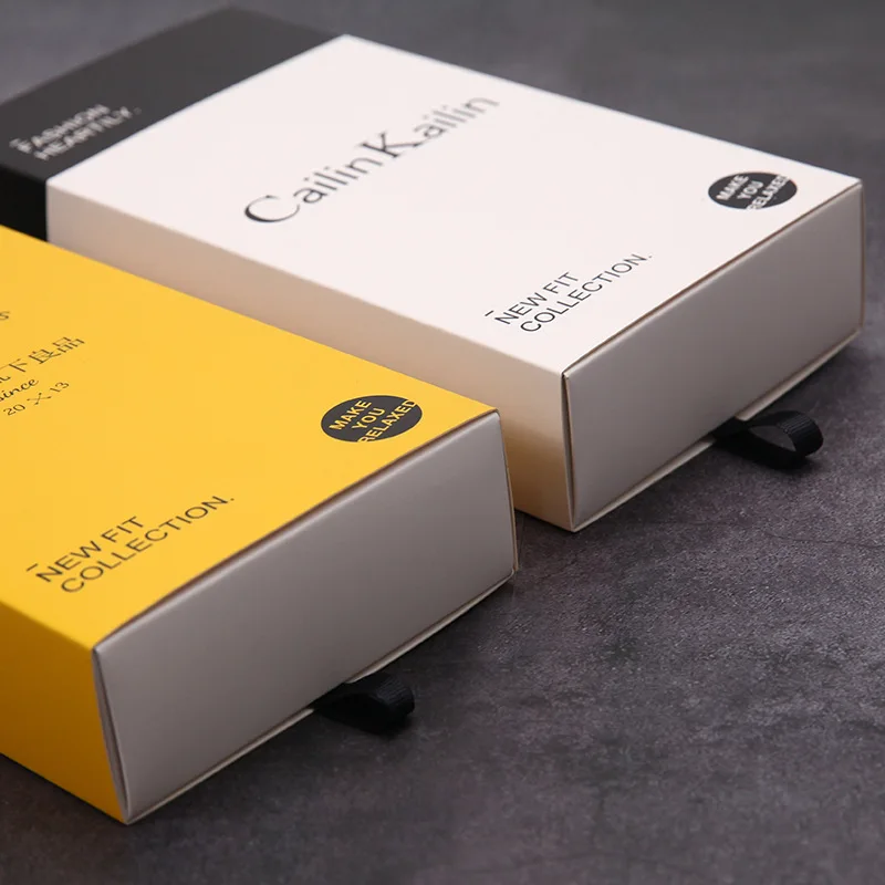 Custom Printed Pull Out Sleeve Boxes Luxury Sliding Drawer Box Underwear Packaging for Gift Pack