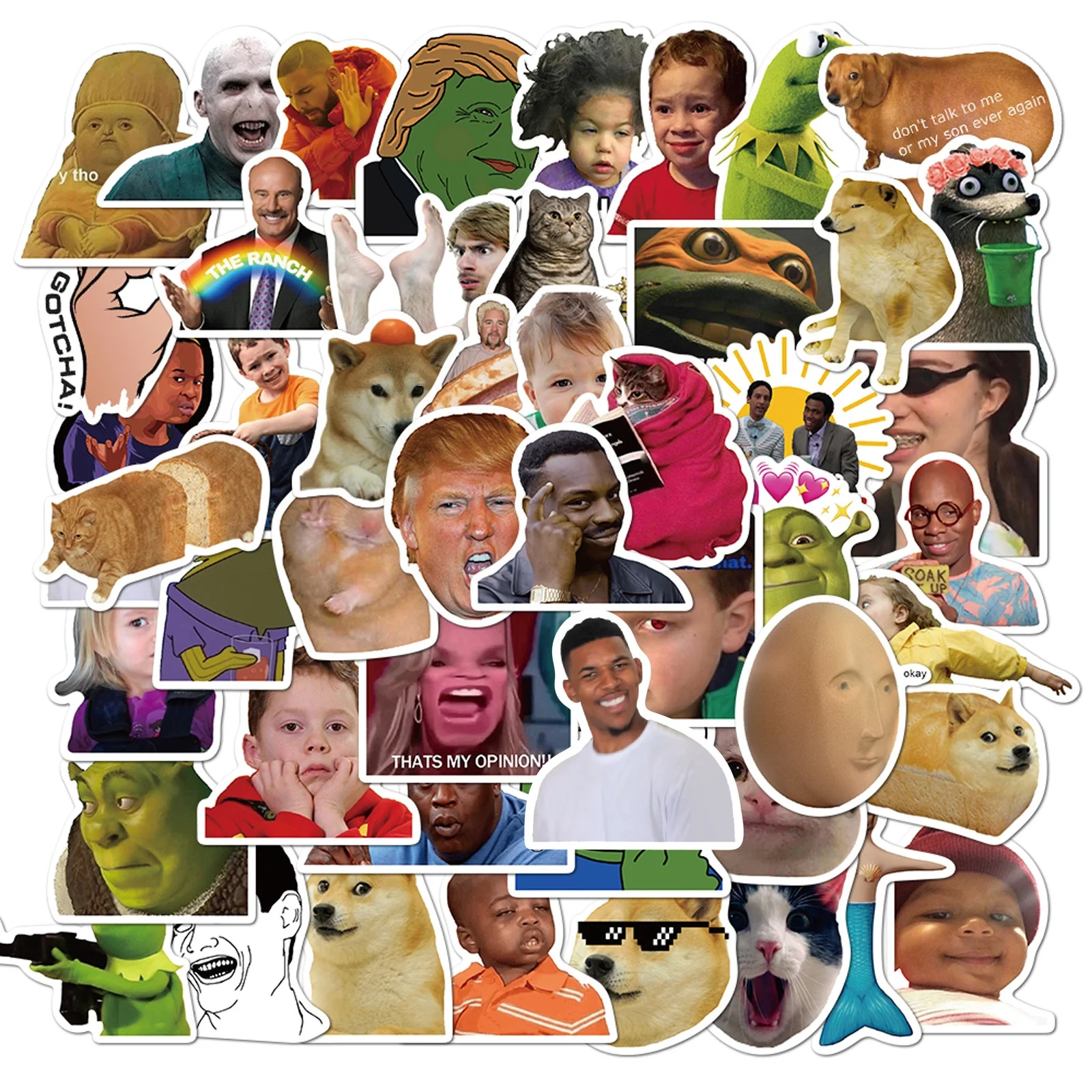 50Pcs Internet Emoticons Funny Spoof Stickers For Shop Girl Promotion Gifts Skateboard Luggage Laptop Vinyl Stickers