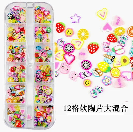 Wholesale DIY 3D Fruits Slices Polymer Clay For DIY Handmade Crafts Gifts Toys Fruits Nail Slices Stickers