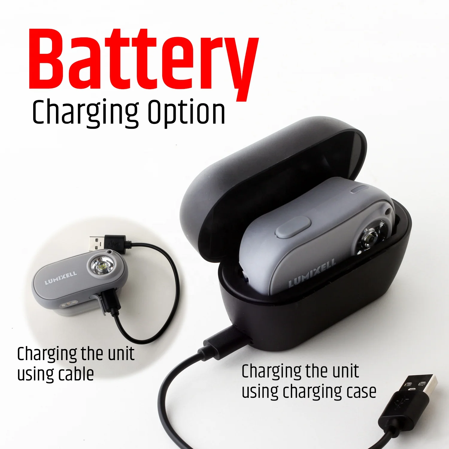 Free Logo Printed Premium Quality Type-C with Charging Case 400 lumen  LED Rechargeable led Headlamp