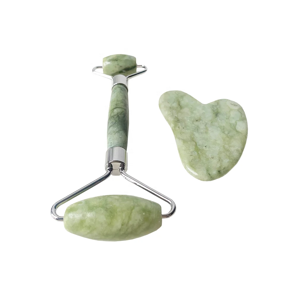 Acupressure massage dark green jade roller face massage leg massage for filming skin