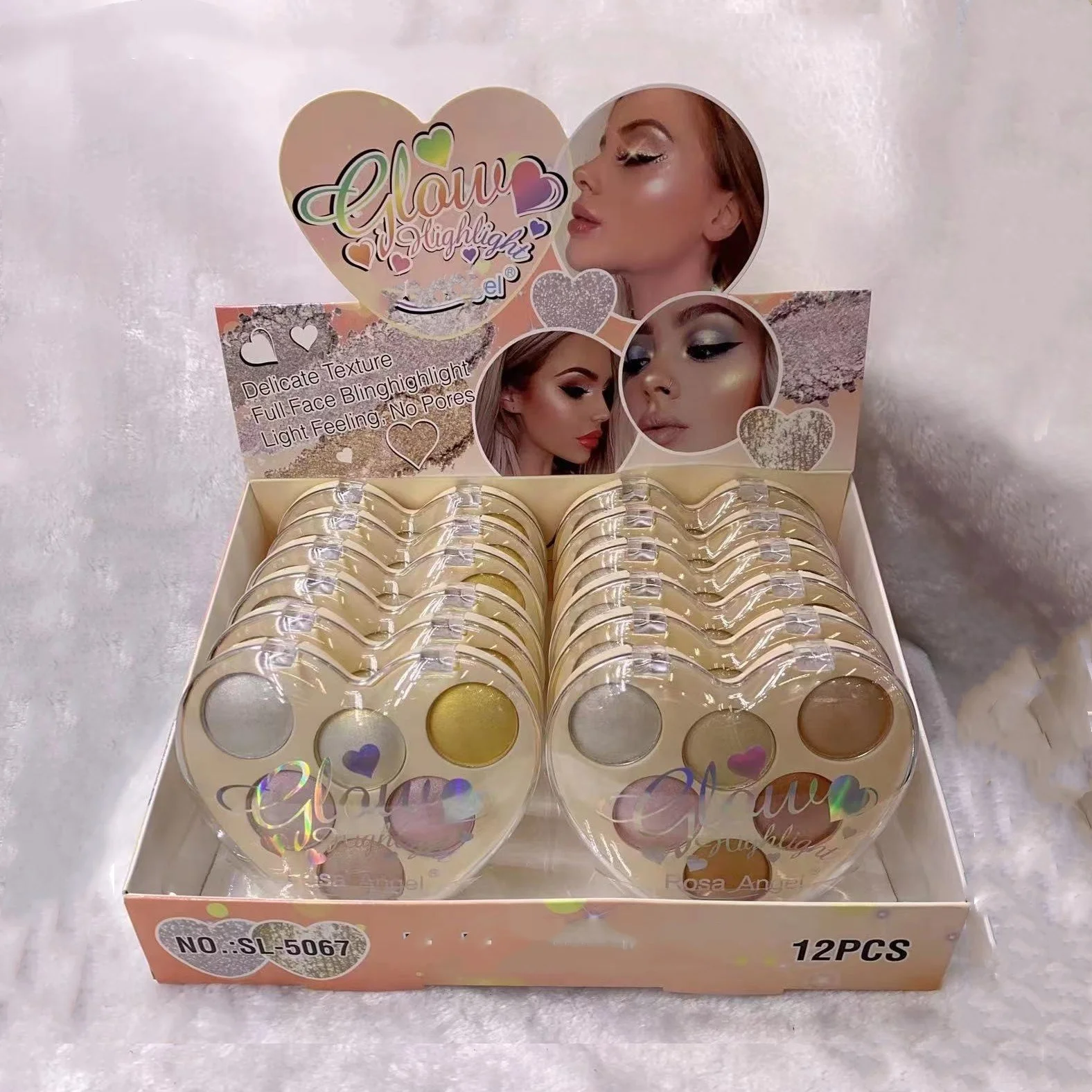 Custom Highlight Make up Palette Private Label Natural Long Lasting Eyeshadow Body Face Shimmer Highlighter Makeup