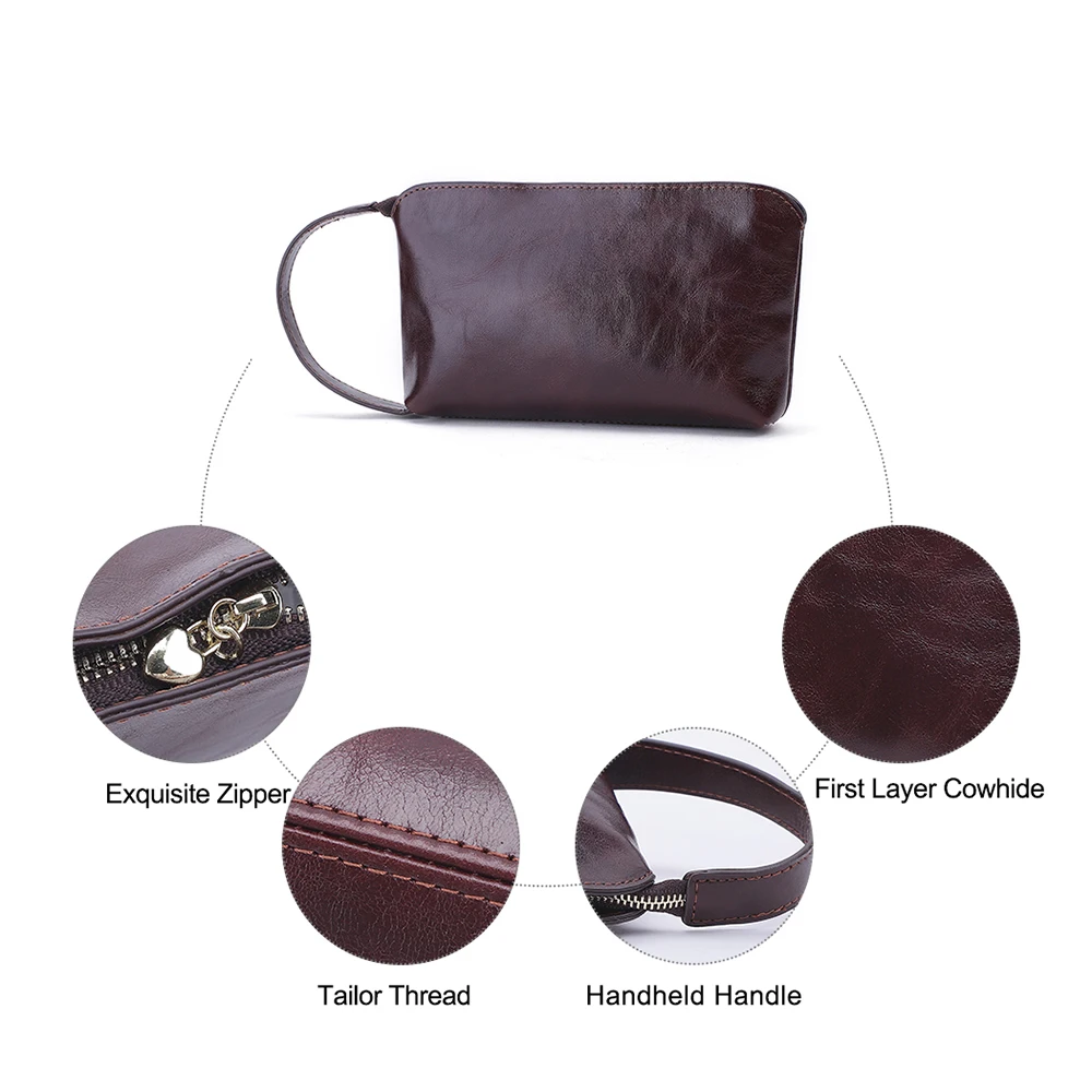 New Fashion Real Cowhide Leather Envelope Clutch Bag Ladies Handbags And Women Wristlet Purse