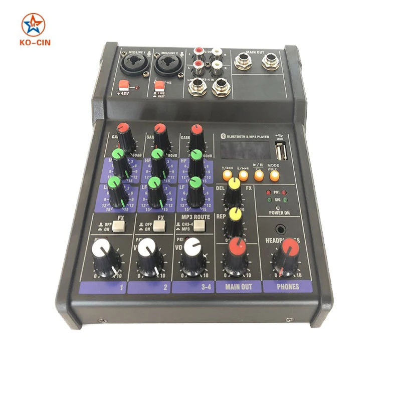 BT смешивания G4 портативная консоль звукомикшер запись 48В эффект 4-канальный аудио микшерный пульт с USB
