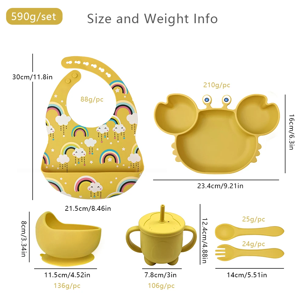 RTS детская посуда набор Bebe силиконовые ложки для кормления Комплект всасывания пластины принтом нагрудник дизайн Babero и столовых приборов с Соломенная