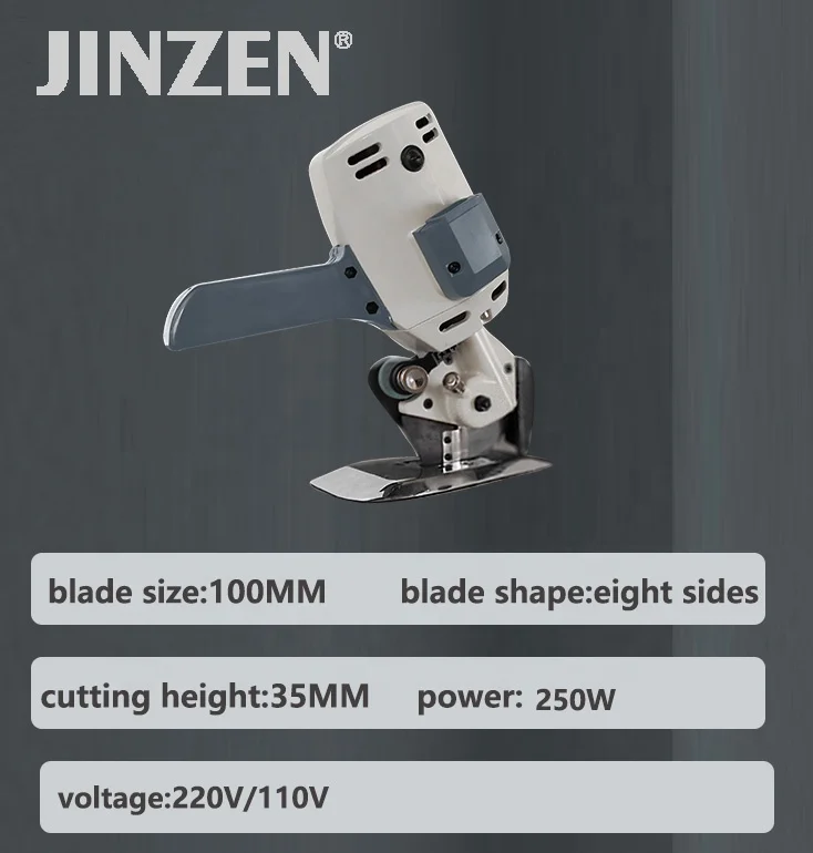 Made in China JINZEN 250w Round Knife Shear Cloth Electric Cropping Electric Cutting Machine for Clothing Fabrics