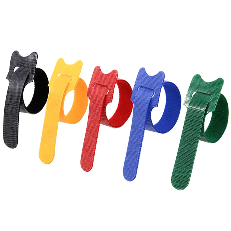 Cable Tie Cat-type Data Cable Organizer Multi-color Wire Binding Self-adhesive Velcroes Hot Wholesale Nylon Injection Single