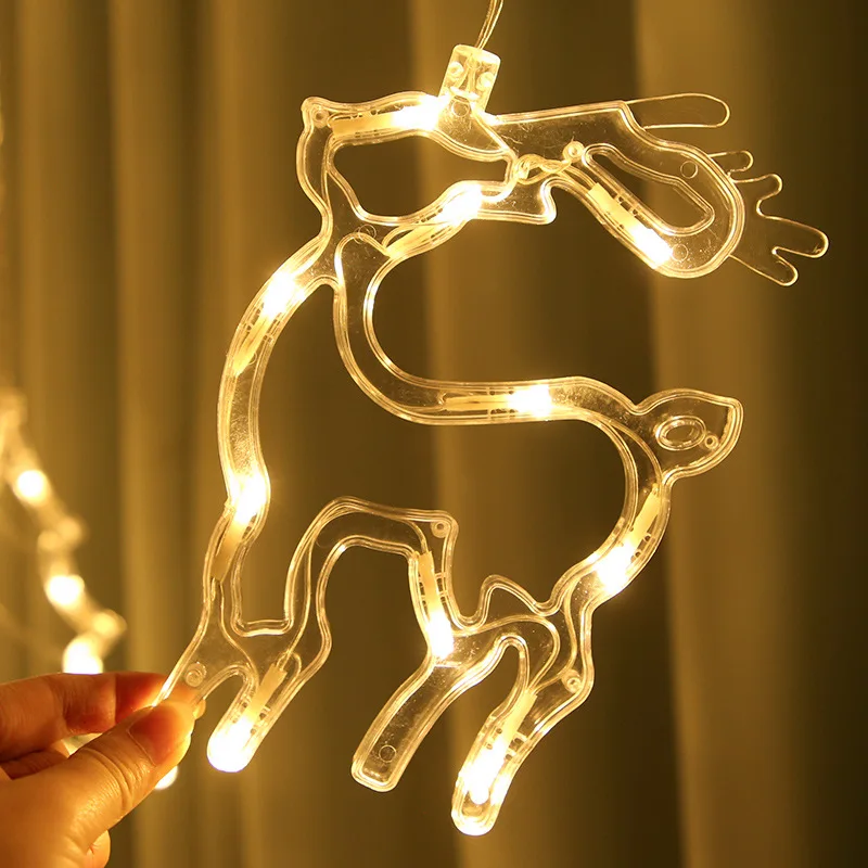 Led Curtain String Lights Factory Outlets Led Big Star Moon String Light For Room Festival Curtain Christmas Light Wholesale