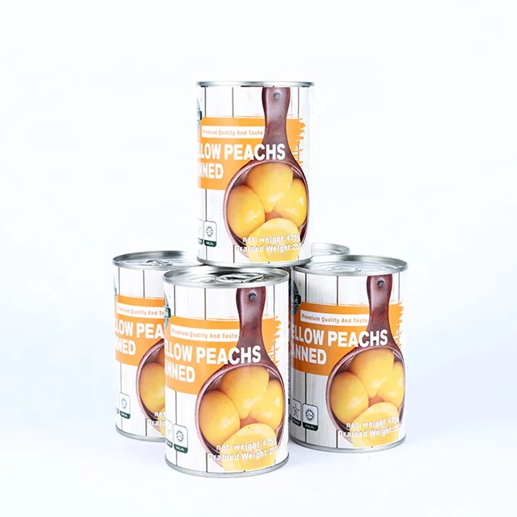 Premium Quality Delicious Factory Price Canned Peach Canned Foods Canned Fruit Canned Yellow Peach Halves