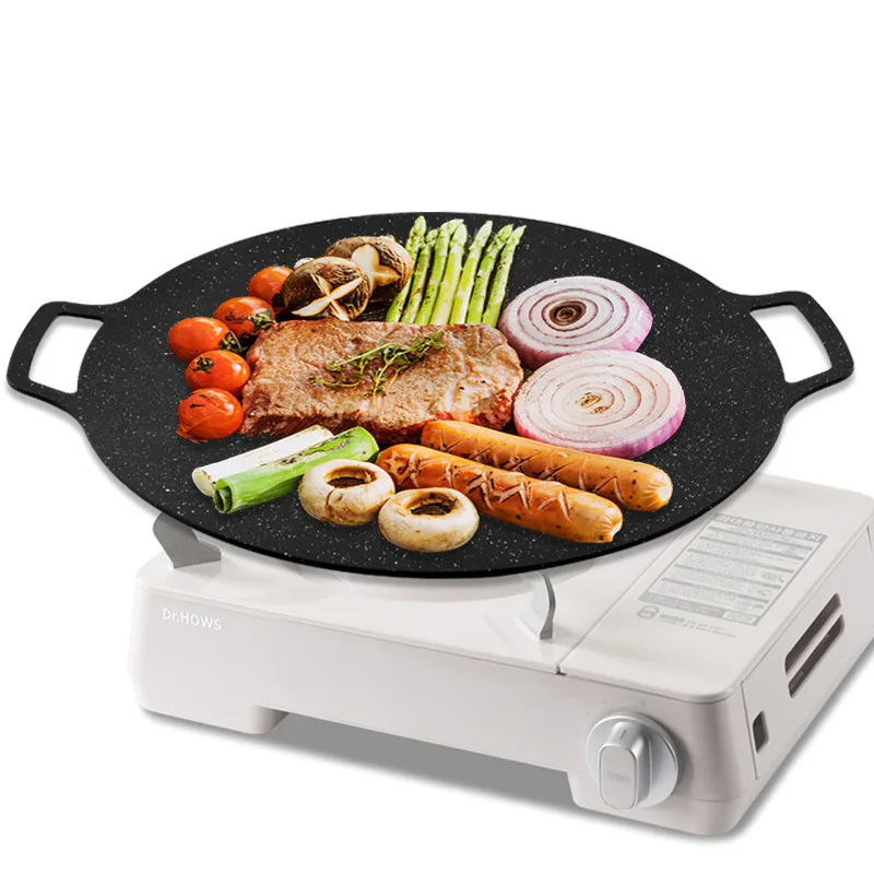 Korean Barbecue Plate Outdoor Barbecue Pot Non-stick Outdoor Grill Plate Teppanyaki Household Kitchen Tools