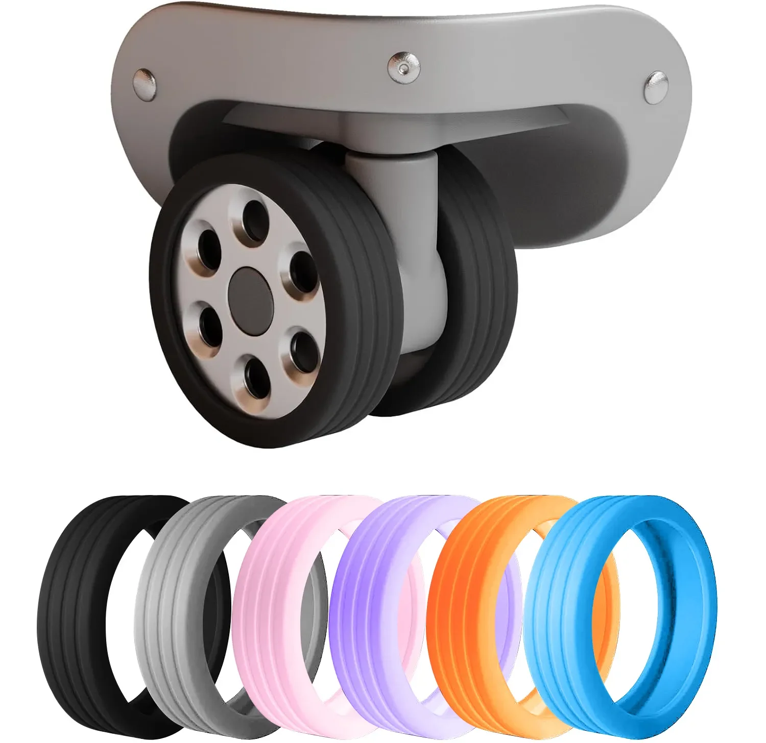 Suitcase Luggage Wheels Protector Silent Silicone Luggage Wheel Covers