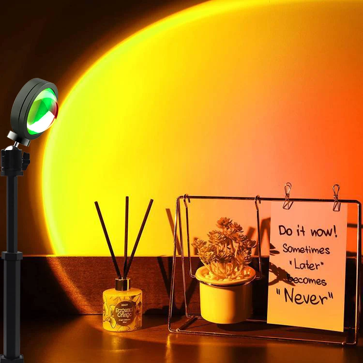 
Colorful LED Sun Lamp for Ins Photography Sunset Projection Lamp Visual Mood Lighting Lamp Sunset Light for Room Bedroom Decor 