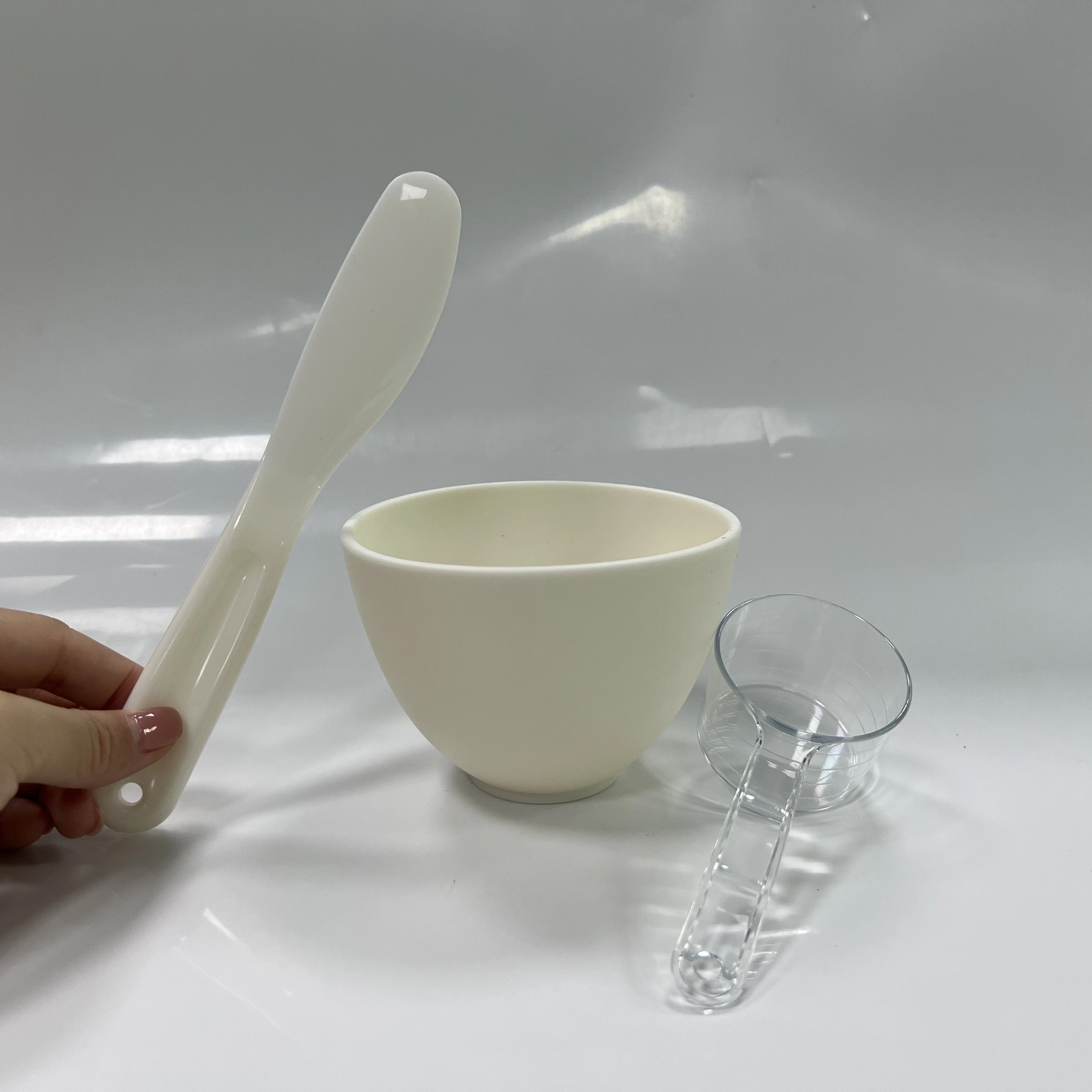 3pcs Mask Bowl Kit Makeup Silicone Facial  Stick Brush Spoon Applicator Pink  Diy Face Mask Mixing Bowl Set OEM