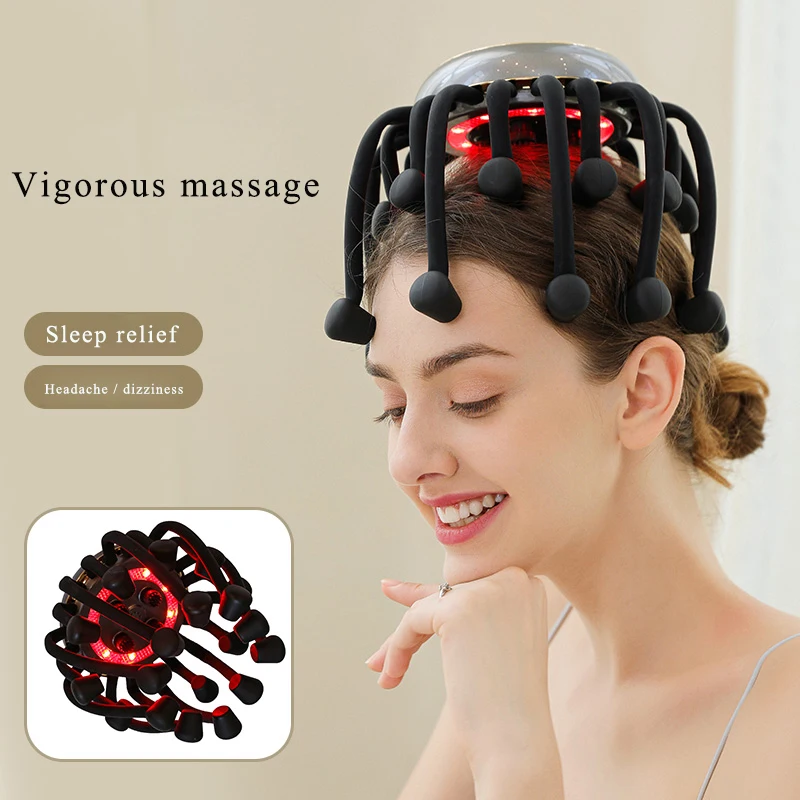 Hot Selling Vibrating Electric Octopus Claw Relax Scalp Massager Rechargeable Full Automatic Head Massager