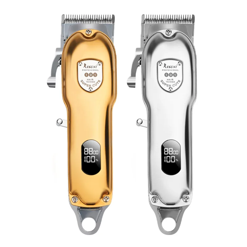 Buy Online Usa Hot Trends Classic Series Cordless Professional Men Wireless Barber Trimmer Gold All Metal Hair Clipper