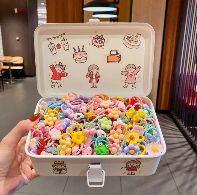 10pcs mini size hair accessories cute hair scrunchies baby cartoon hair ties