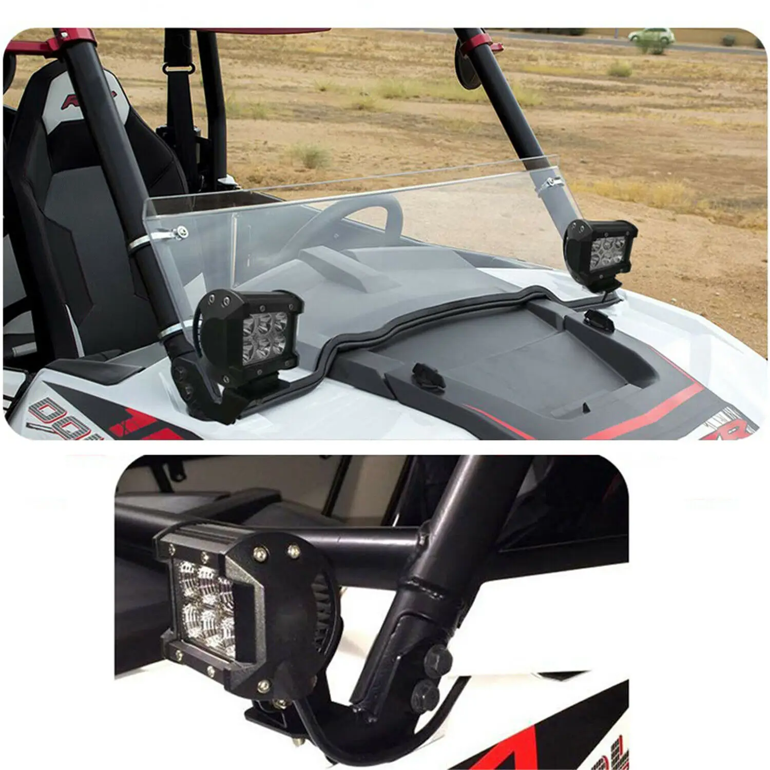 NEWWIND A-Pillar Winshield светодиодные рабочие лампы монтажные кронштейны для 2014-2018 Polaris RZR XP 1000 2015-2018 900