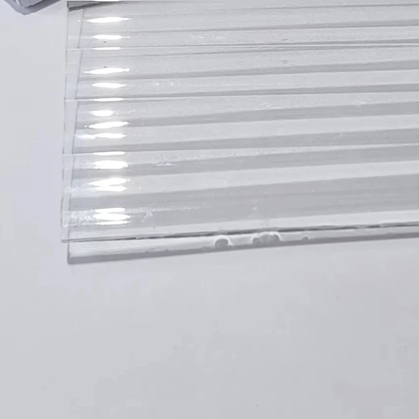 Clear Moru Patterned 3mm Solid Exterior Tempered Glass Fluted Reed Decorative Bathroom Safety Super white long iris glass