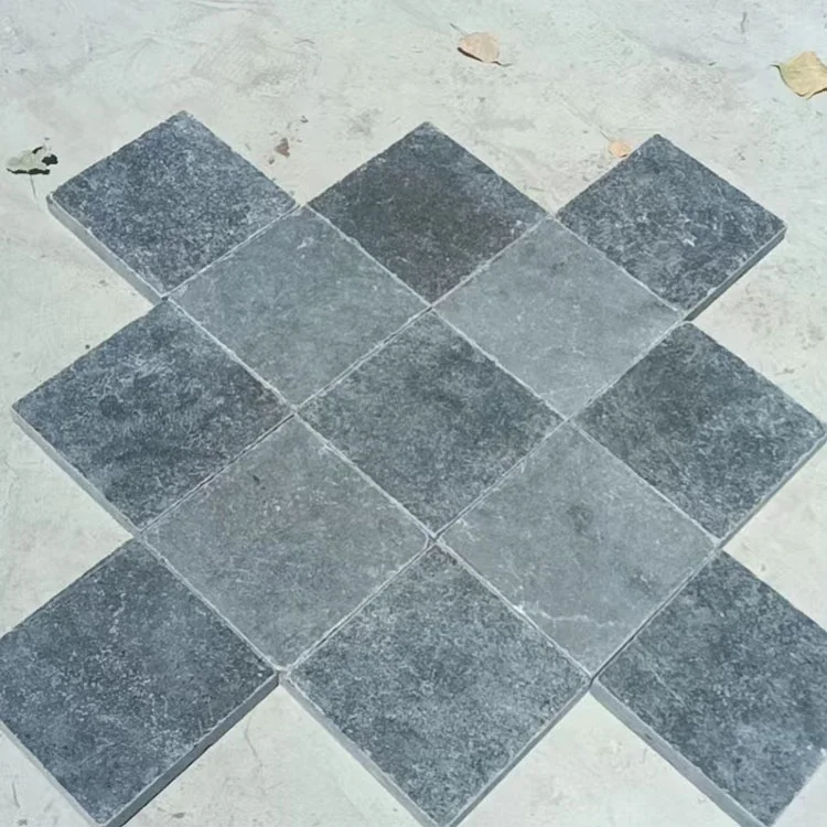 Popular Blue limestone Floor Tile Bluestone honed paver price French Pattern For Garden Paving