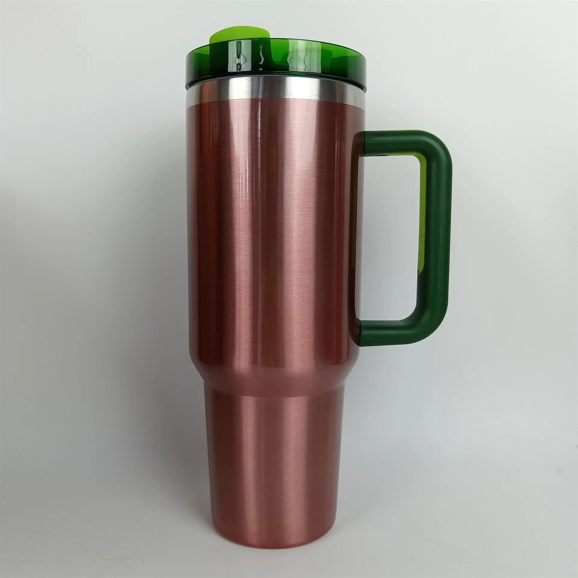 Watermelon Moonshine H2.0 Double Wall Stainless Steel Adventure Tumbler Vacuum 40oz Rose Gold Cup With Handle and straw