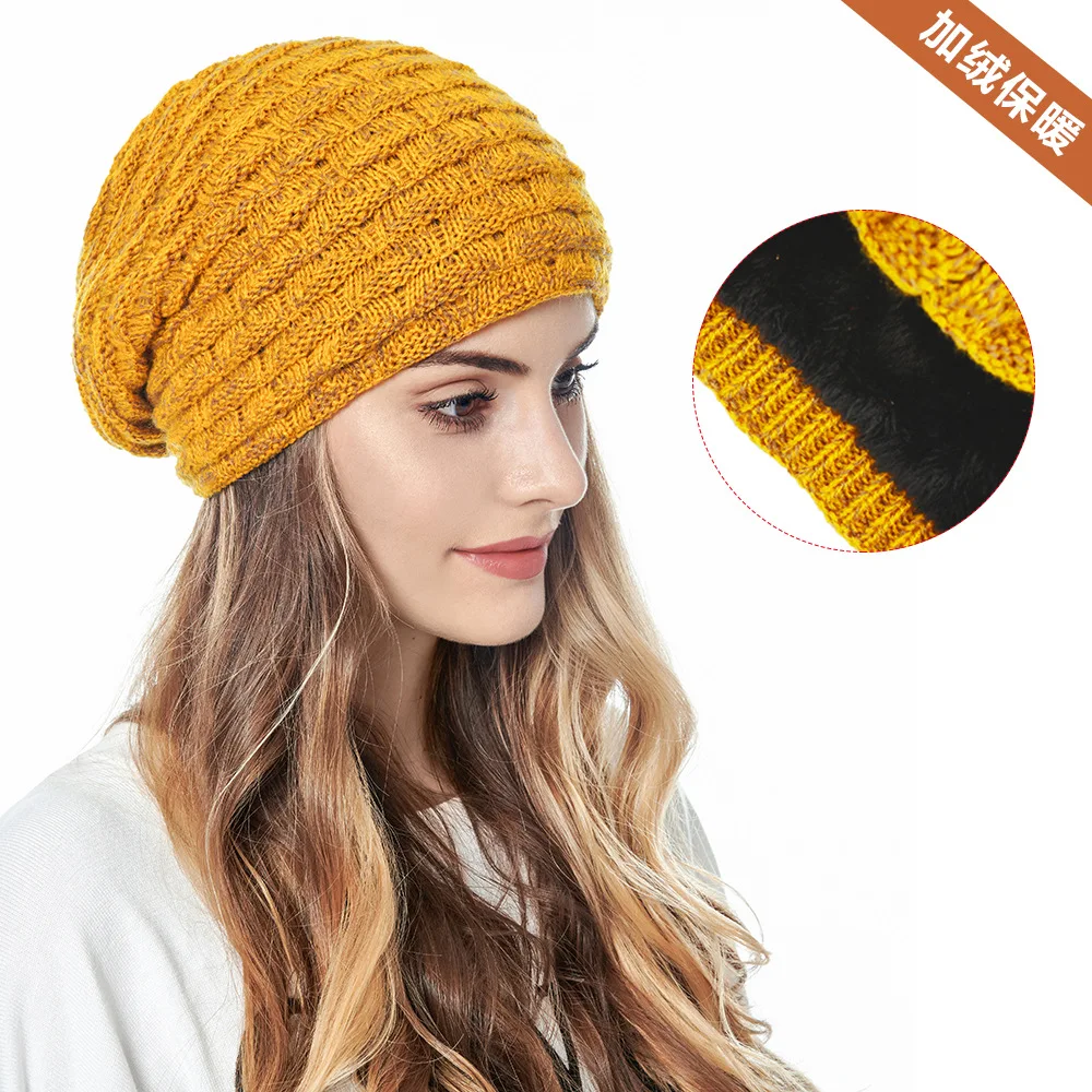 Unisex Autumn and Winter New Knitted Fleece-lined Beanie Hats Warm Ear Protection Custom Logo Wool Blank Golf Beanie Hats
