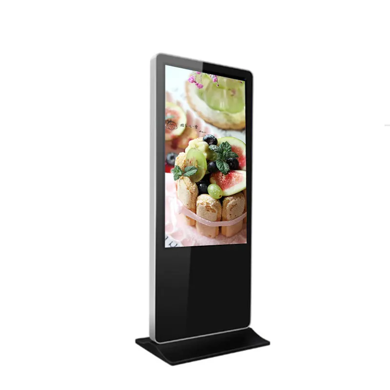 49 55 Inch Floor Standing Advertising Player Black 1080P 4K Lcd Touch Screen Digital Signage For Shopping Mall