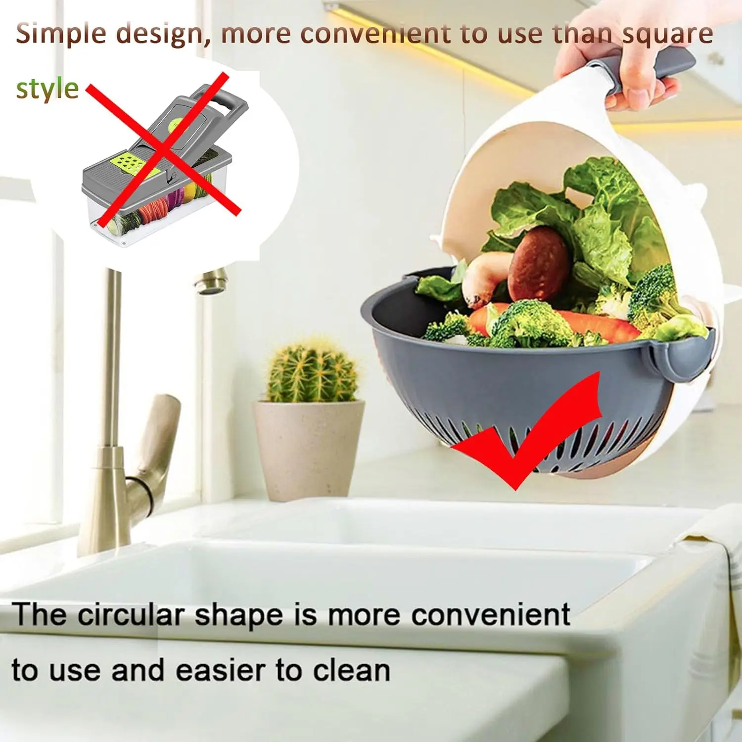 Multifunctional manual vegetable slicer 9 in 1 vegetable fruits cutter Kitchen chopper with Drain Basket